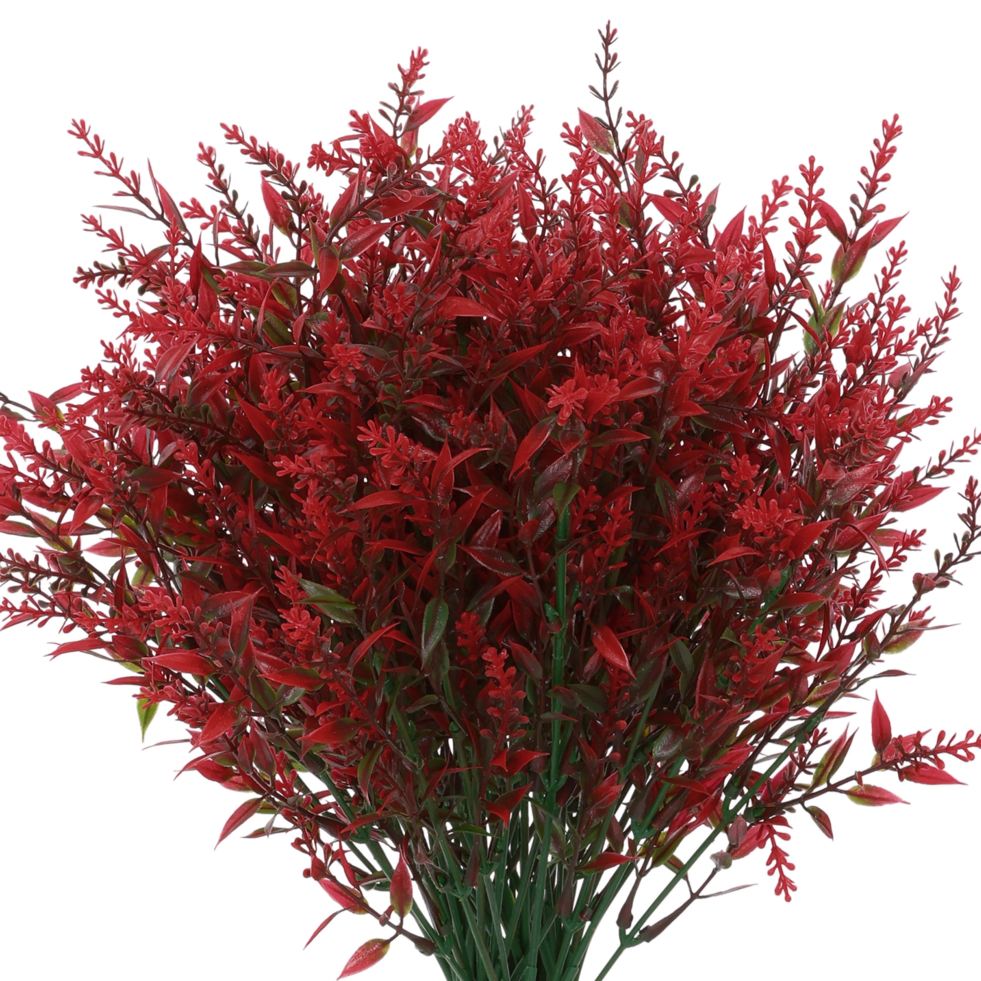 Unique Bargains 8Pcs Artificial Lavender Bundle Fake Flowers Indoor Outdoor Decor Red