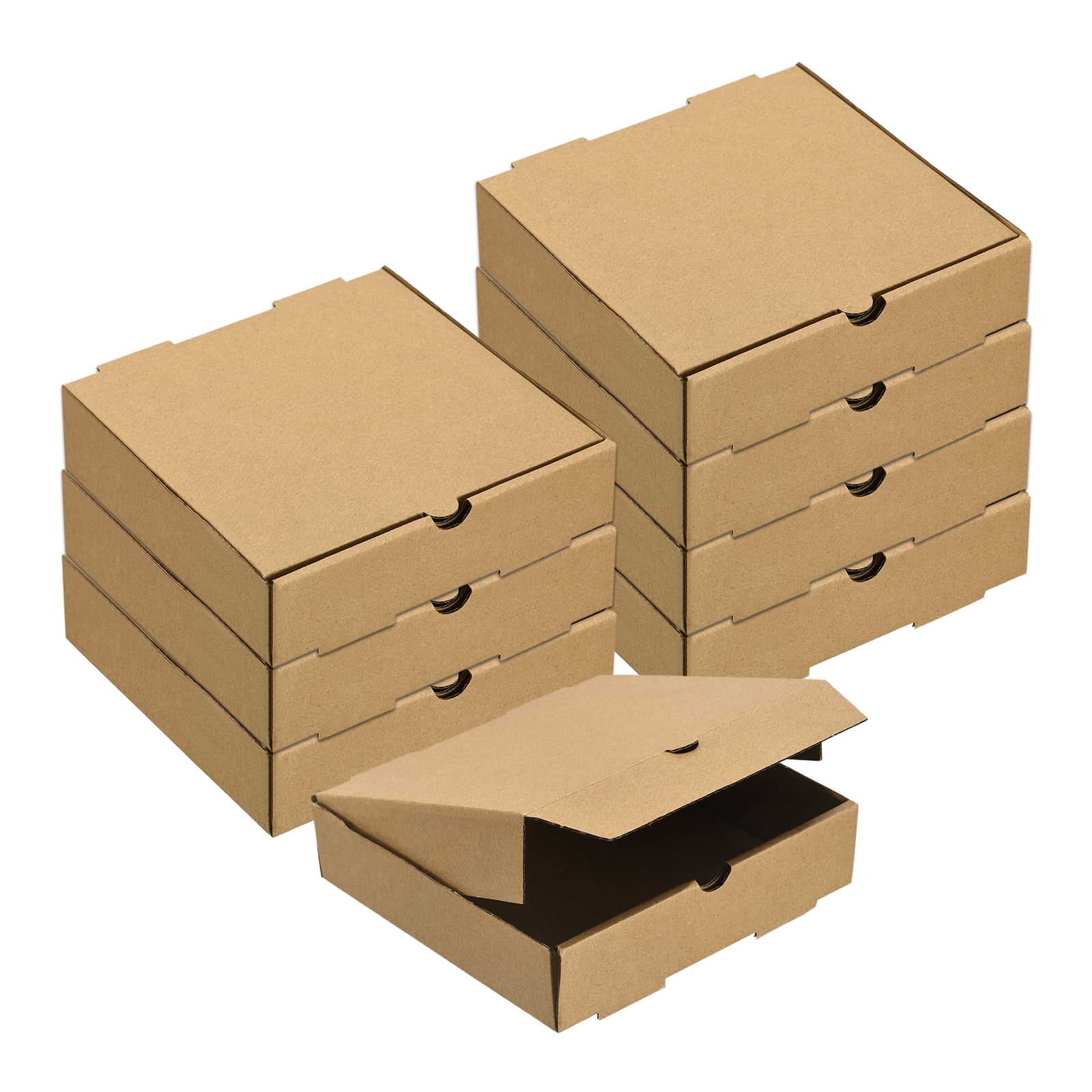 Unique Bargains 8Pcs Cowhide Paper Square Corrugated Storage Container 12" x 12" Brown