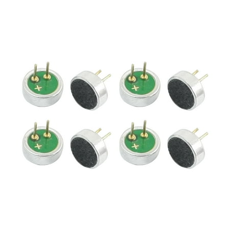Unique Bargains 8Pcs Cylindrical Silver Tone Metal MP3 Electret Condenser Microphone Cartridge