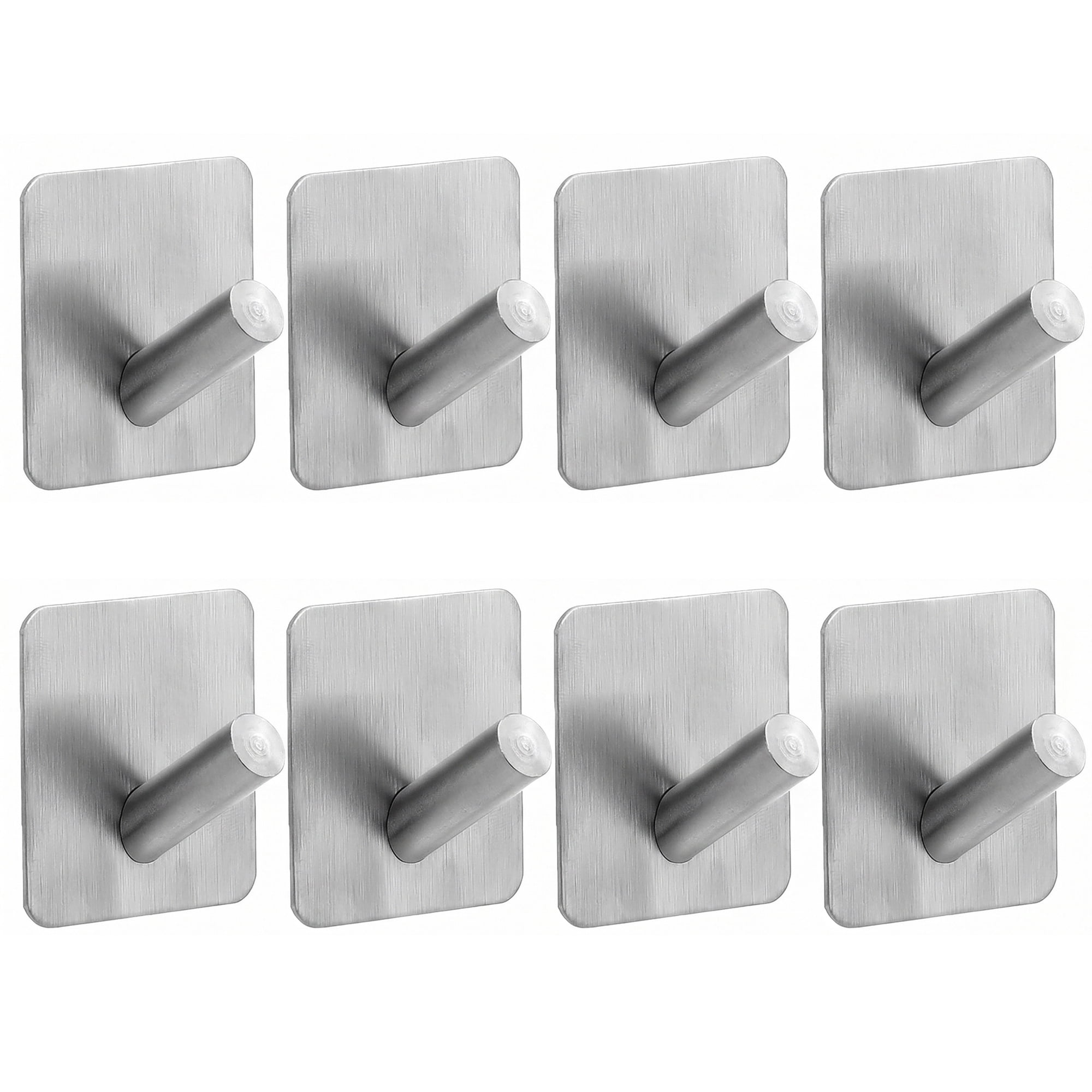 Unique Bargains 8Pcs Metal Utility Hooks Multi-Purpose Adhesive Wall Hooks Silver