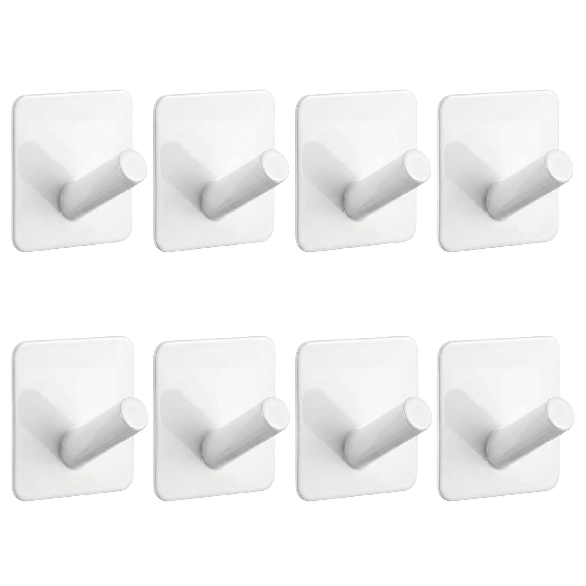 Unique Bargains 8Pcs Metal Utility Hooks Multi-Purpose Adhesive Wall Hooks White