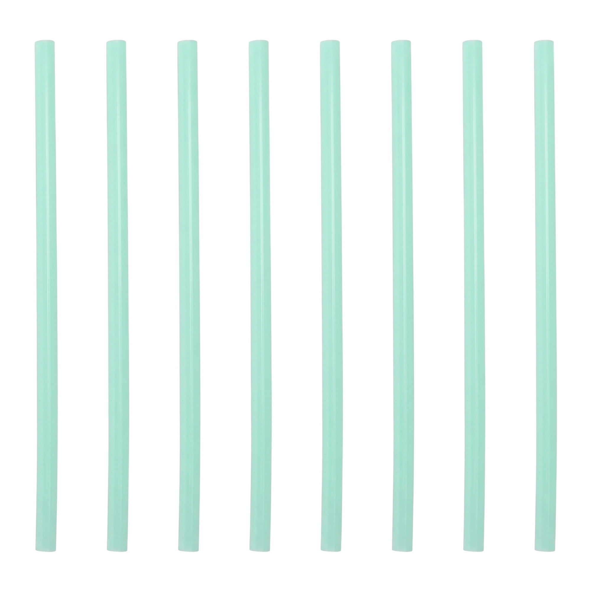 Unique Bargains 8Pcs Reusable Silicone Dishwasher Safe Long Drinking Straws Green A