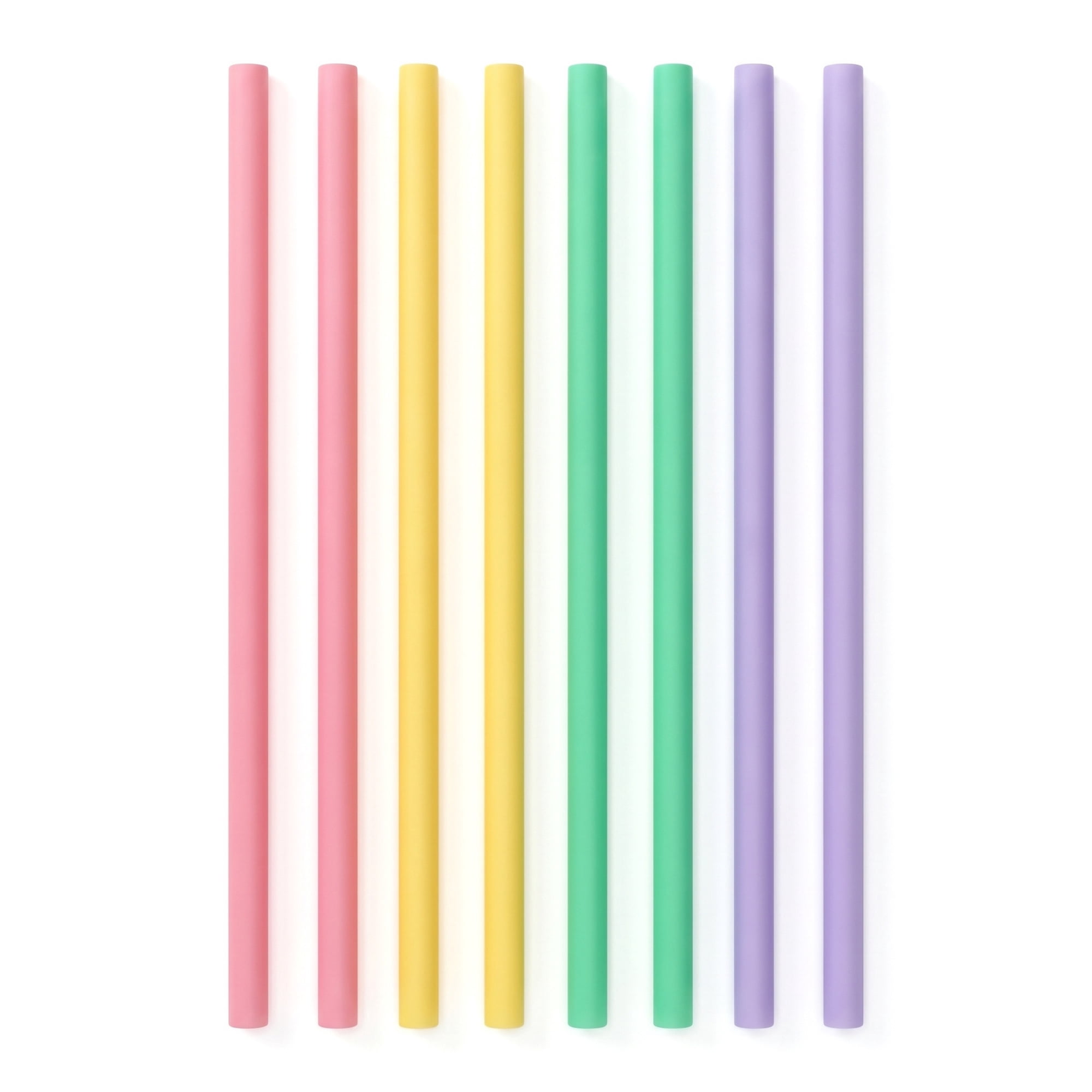 Unique Bargains 8Pcs Reusable Silicone Dishwasher Safe Straws Color A