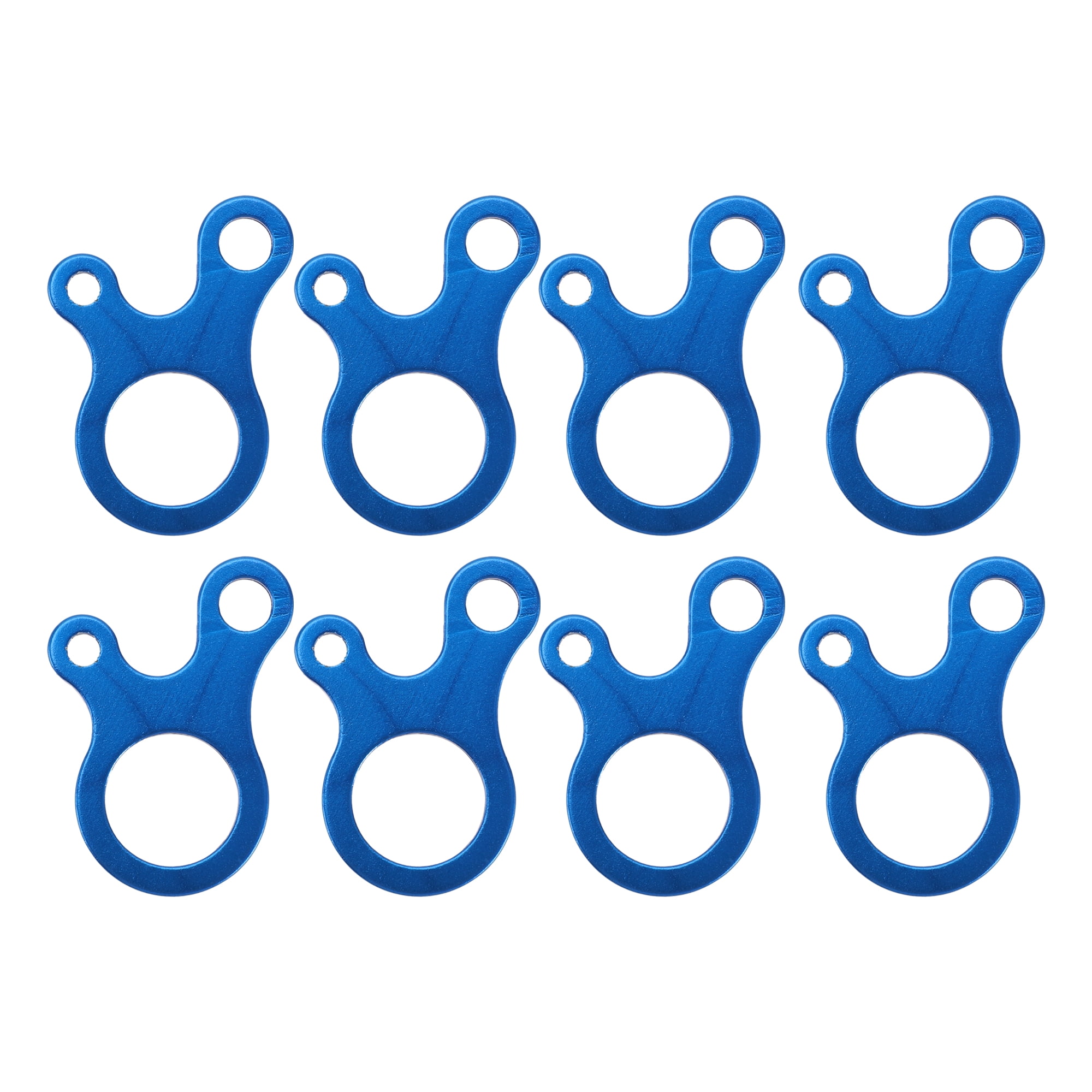 Unique Bargains 8Pcs Rope Buckle Aluminum Alloy Cord Adjuster ["Blue"]