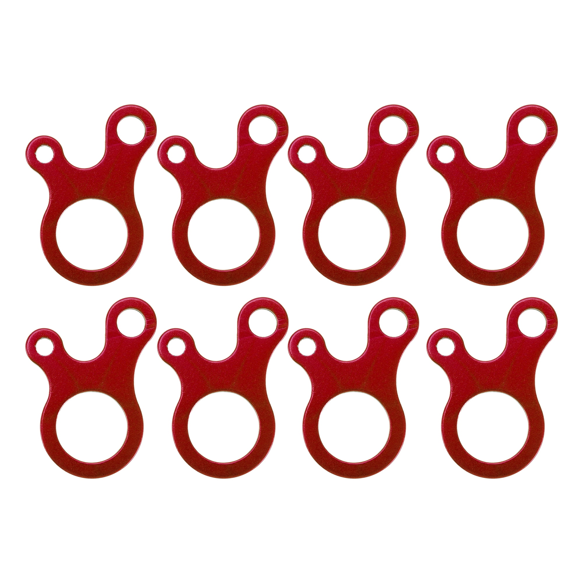Unique Bargains 8Pcs Rope Buckle Aluminum Alloy Cord Adjuster ["Red"]