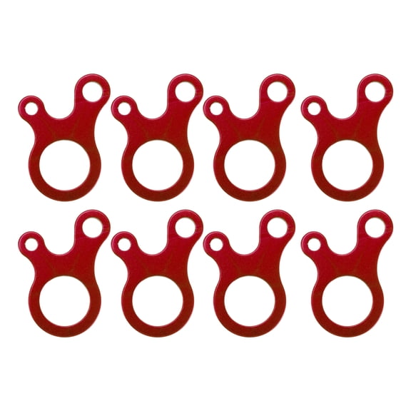 Unique Bargains 8Pcs Rope Buckle Aluminum Alloy Cord Adjuster ["Red"]