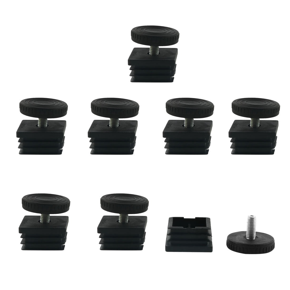 Unique Bargains 8Pcs Table Leveling Feet Square Insert Adjustable Leveler 1.49" x 1.49"