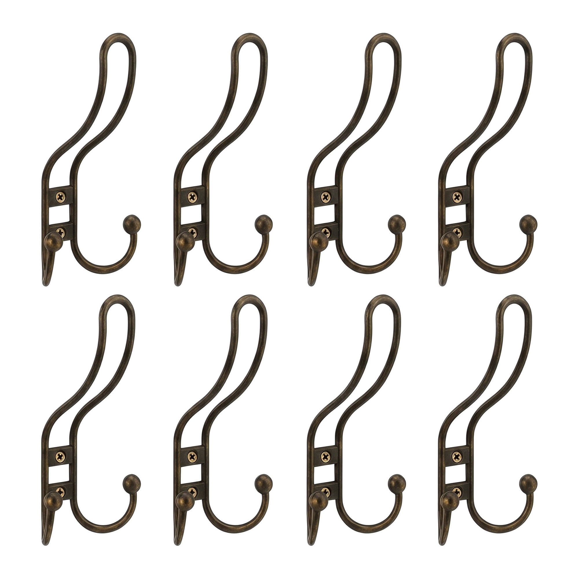 Unique Bargains 8Pcs Utility Metal Durable Multi-Purpose Wall Hooks Copper 5.3x2.8inch