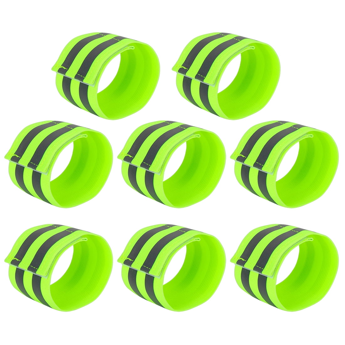 Unique Bargains 8Pcs Wrist High Visibility Night Cycling Reflector Straps Green