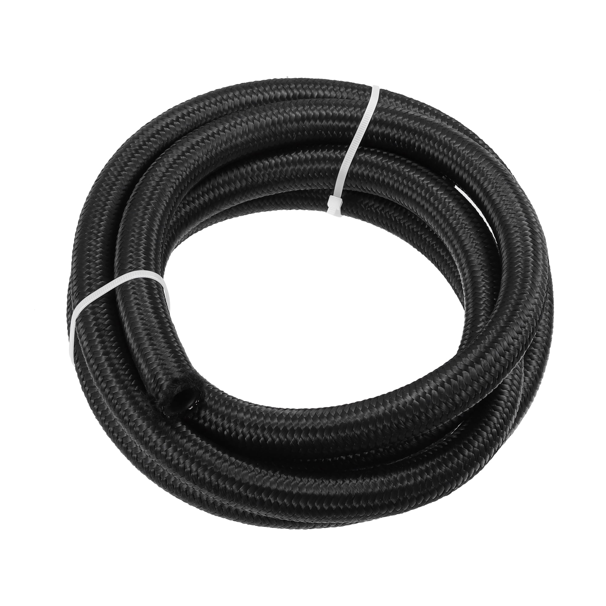 Unique Bargains 8ft 10AN Fuel Hose AN10 Universal Car Braided Nylon Stainless Steel CPE Oil Fuel Gas Line Hose Black