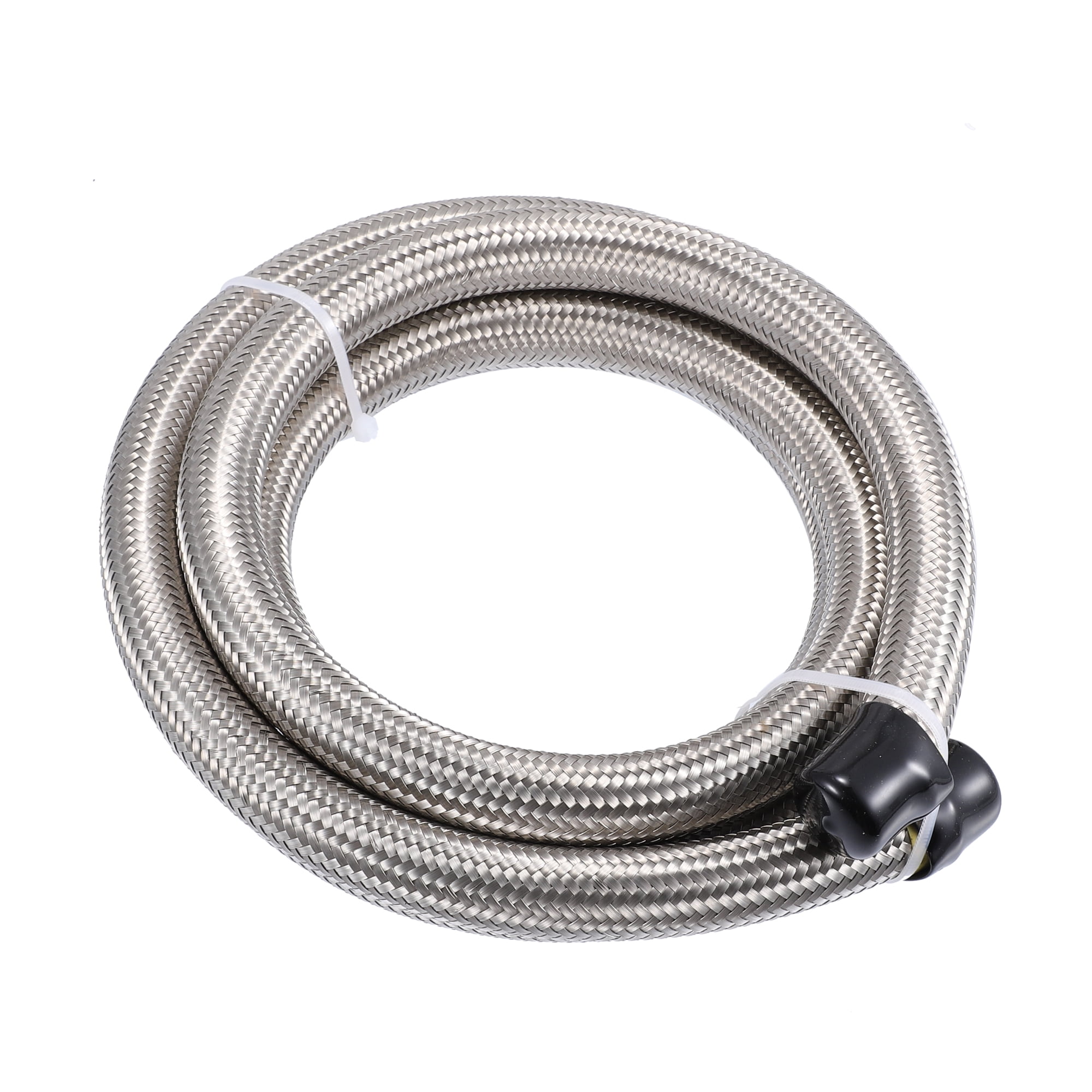 Unique Bargains 8ft 12AN Fuel Hose AN12 Universal Car Braided Stainless Steel CPE Oil Fuel Gas Line Hose Silver Tone