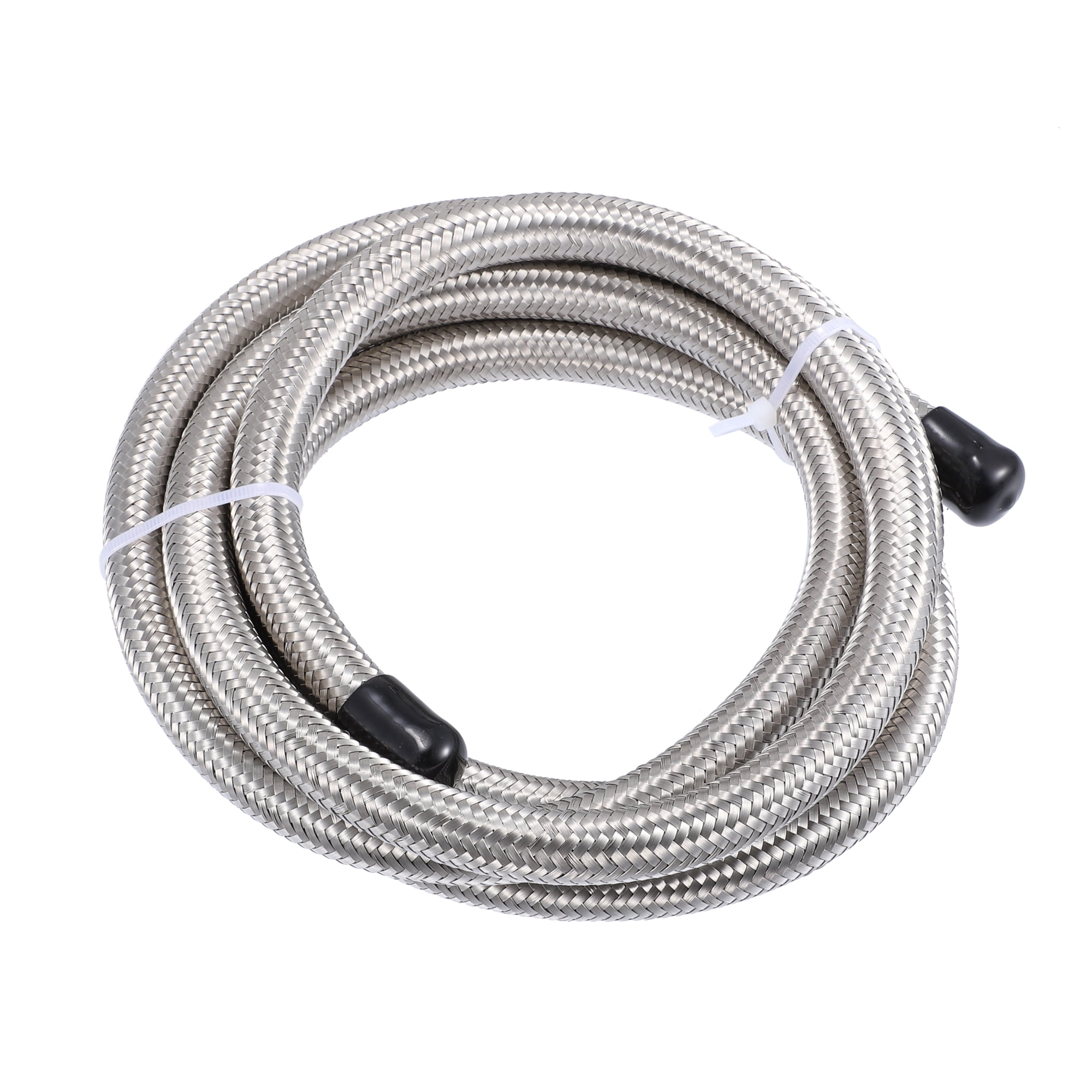Unique Bargains 8ft 8AN Fuel Hose AN8 Universal Car Braided Stainless Steel CPE Oil Fuel Gas Line Hose Silver Tone