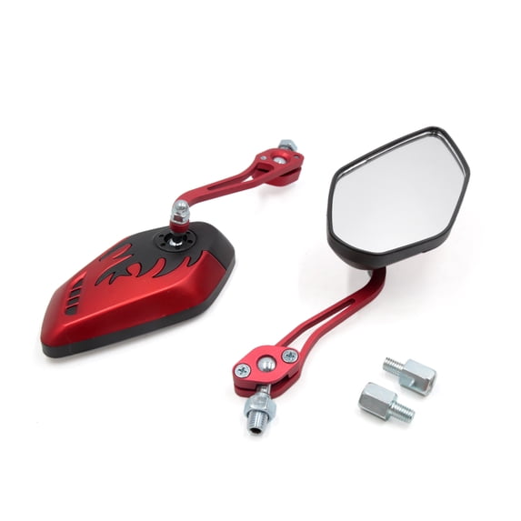 Unique Bargains 1Set 8mm 10mm Thread Dia Motorcycle Motorbike Modified Rearview Mirror Red
