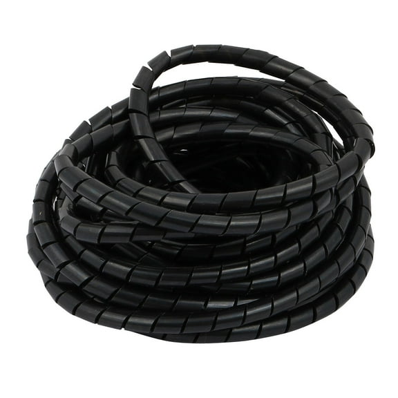Unique Bargains 8mm Dia Flexible Spiral Tube Cable Wire Wrap Manage Cord Black 3.5 Meters Long