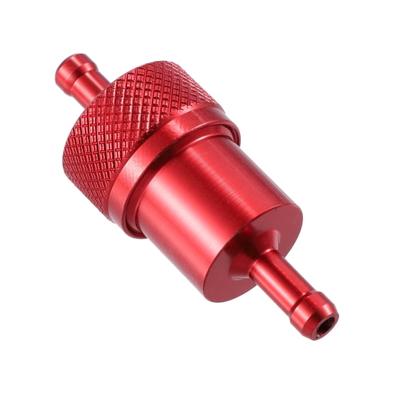 Unique Bargains 8mm Dia Hose Aluminum Alloy Universal Motorcycle Petrol Oil Fuel Filter Cleaner Red