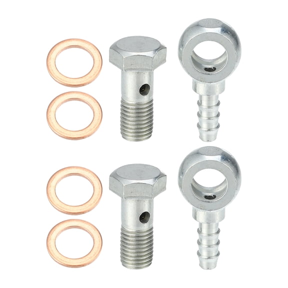 Unique Bargains 8mm ID 6mm OD Universal Banjo Fitting Fuel Line Adapter Connector for Motorcycle Car 2 Set