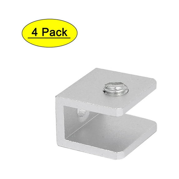 Unique Bargains 8mm Thickness Glass Shelf Rectangle Clip Clamps Bracket Support 4 Pcs