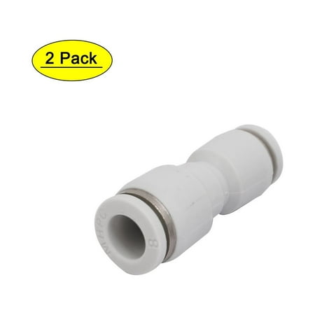 Unique Bargains 8mm to 6mm Push In Joint Straight Pneumatic Tubing Connector Quick Fitting 2pcs