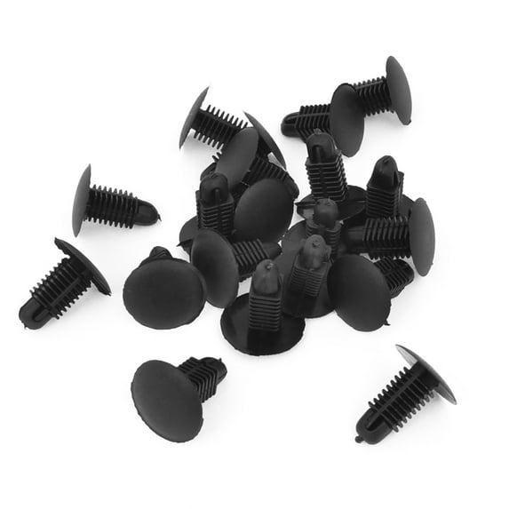 Unique Bargains 8mm x 15mm Hole Auto Car Door Fender Push Plastic Rivets Fastener Black (20-pack)
