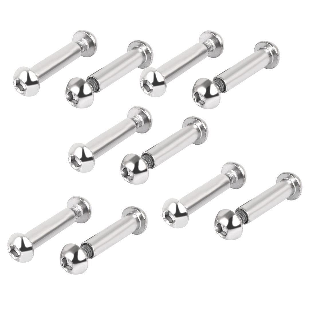 Unique Bargains 8mmx33mm Hex Socket Cap Head Screw Bolt Sleeve Barrel Connector Nut 10pcs