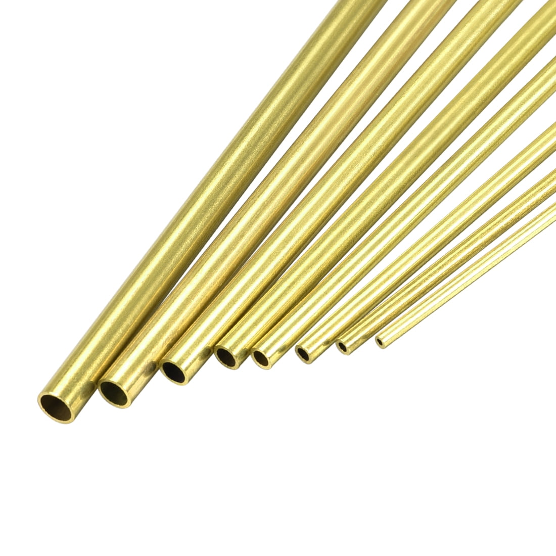Unique Bargains 8pcs 0.08" to 0.22" OD x 0.02" Wall Thickness 11.81" Long Brass Tube