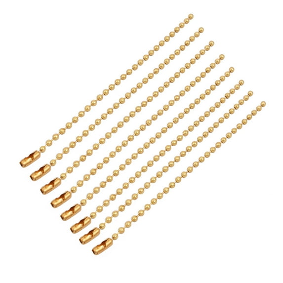 Unique Bargains 8pcs 2.4mm Dia Copper Beaded Connector Ball Key Chain Gold Tone 10cm Length