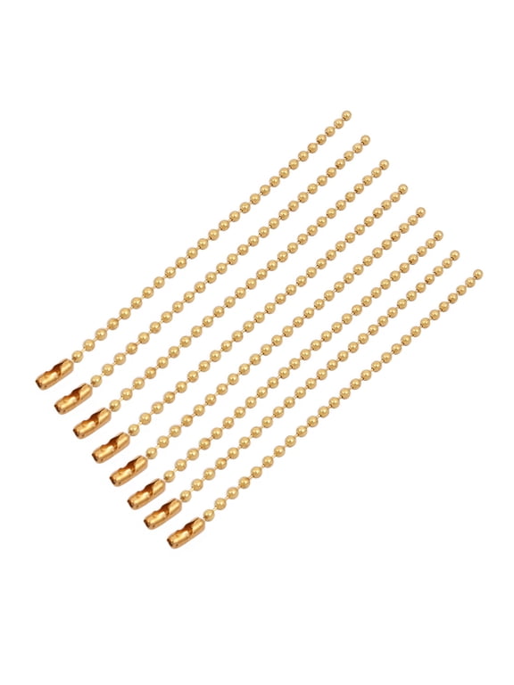 8pcs 2.4mm Dia Copper Beaded Connector Ball Key Chain Gold Tone 10cm Length