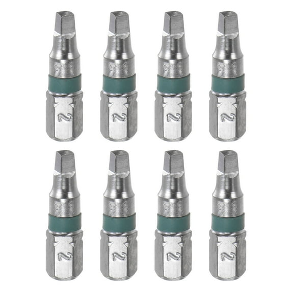 Unique Bargains 8pcs 3mm Square Hex Screwdriver Bit 1/4' Hex Shank 1' Length S2 Steel Magnetic Power Drill Bits