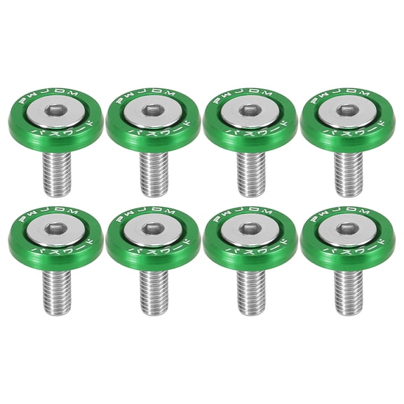 Unique Bargains 8pcs Car Motorcycle Green M6 Quick Release Fastener Bumper Washer Bolt for Trunk Fender Hatch