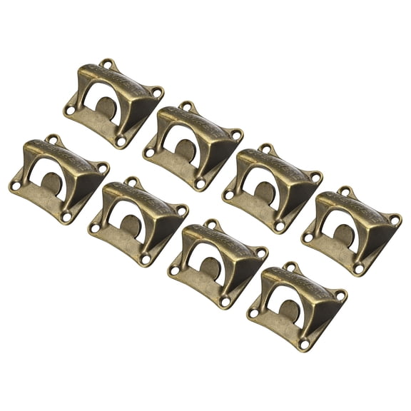 Unique Bargains 8pcs Cast Iron Wall Mount Beer Soda Bottle Openers Kitchen Gadget Suitable for Bartender or Home Use, Bronze