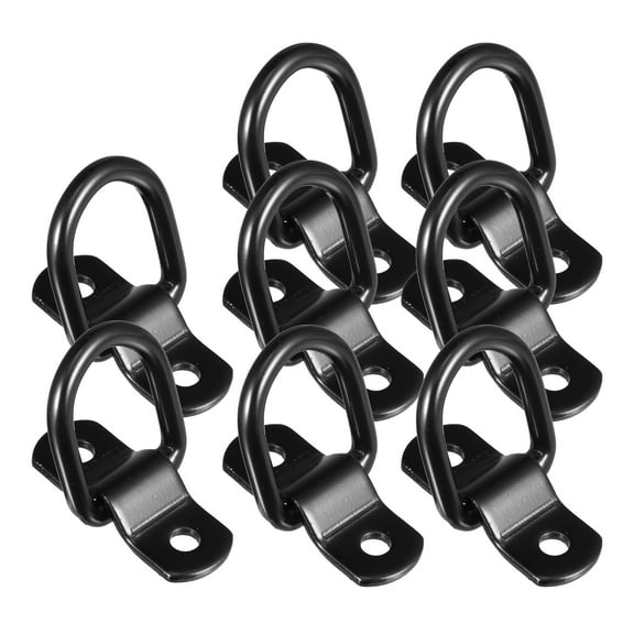 Unique Bargains 8pcs D Ring Tie Down Anchor 1/4" Diameter D Rings Anchor Lashing Ring for Trailer Truck Boat Cars Black