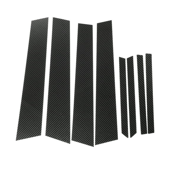 Unique Bargains 8pcs Door Cover Panel Trim Pillar Posts Anti Scratch Stickers for Honda Civic Carbon Fiber Pattern Black