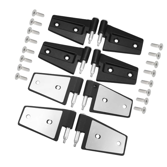 Unique Bargains 8pcs Door Hinge with Bolts for Jeep Wrangler JK 2007-2018 on Front Rear Left Right Upper Door Black, Silver Tone