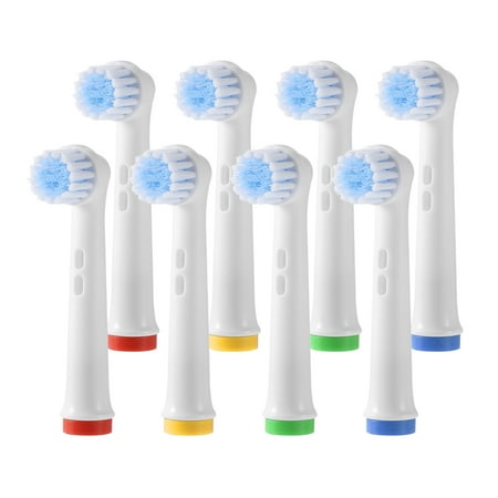 Unique Bargains 8pcs Electric Toothbrush Replacement Heads White Gentle Clean Nylon Bristles