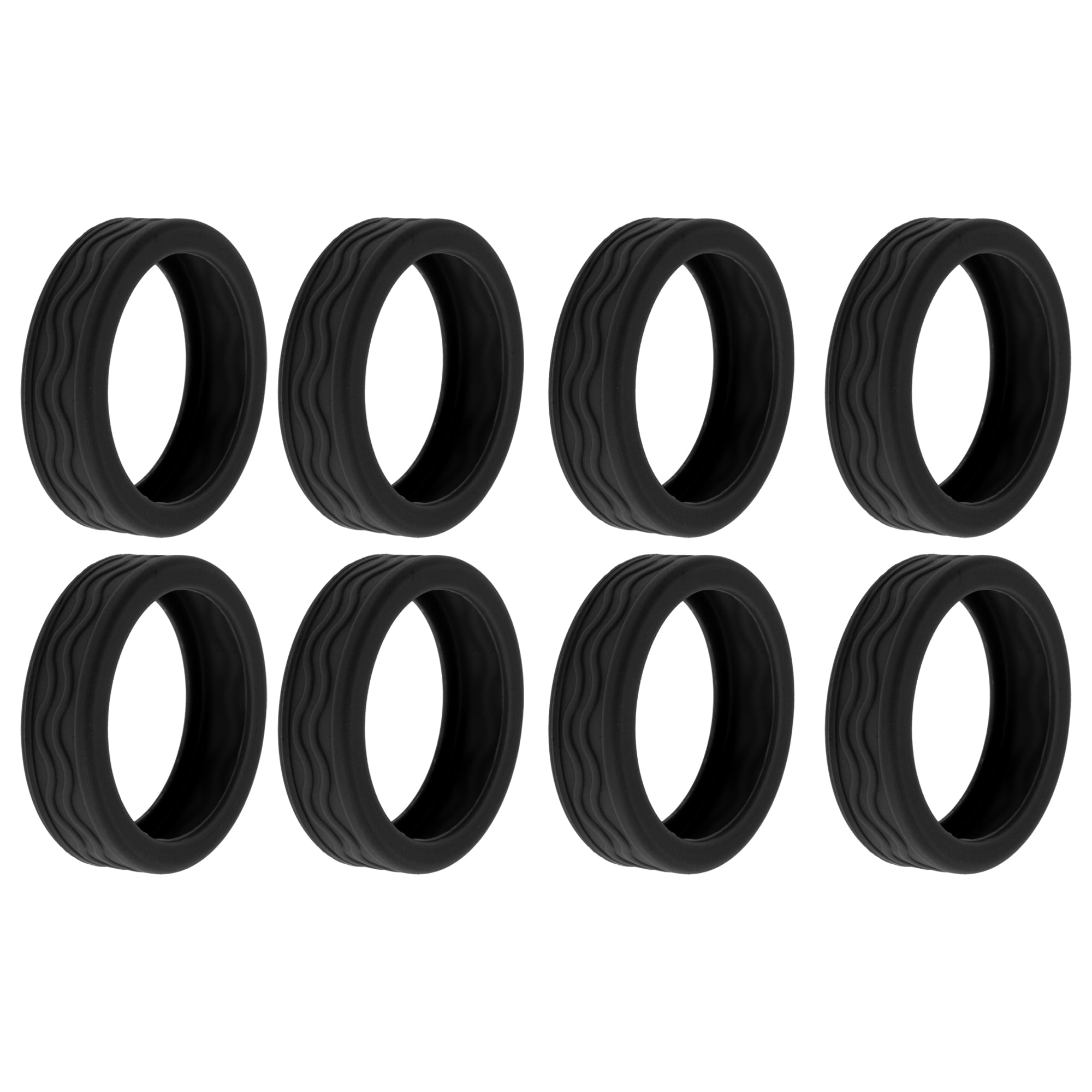 Unique Bargains 8pcs Luggage Wheel Covers Travel Suitcase Wheel Cover Yellow Black Wave