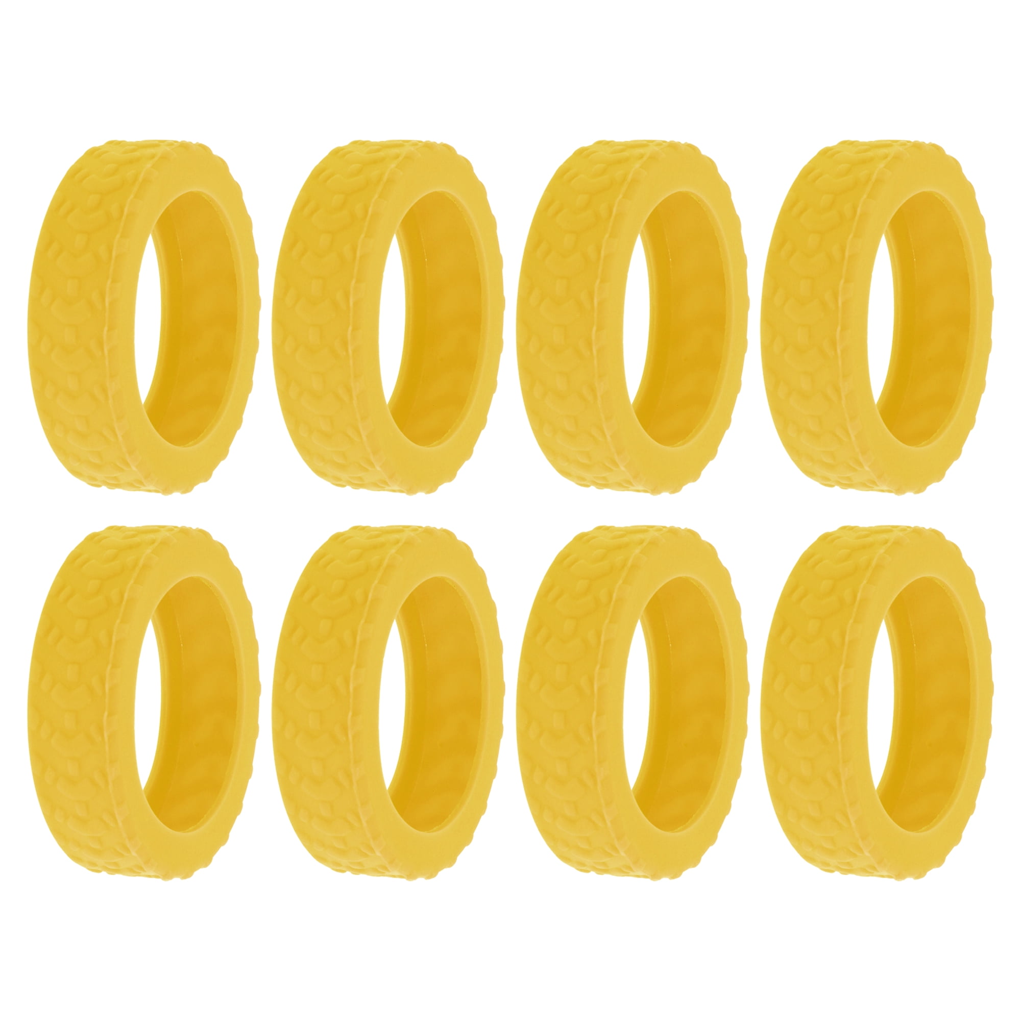 Unique Bargains 8pcs Luggage Wheel Covers Travel Suitcase Wheel Cover Yellow Yellow Arrow