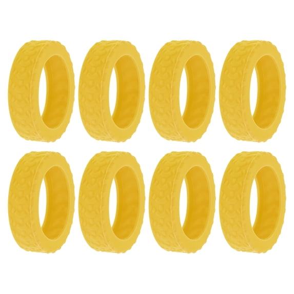 Unique Bargains 8pcs Luggage Wheel Covers Travel Suitcase Wheel Cover Yellow Yellow Arrow