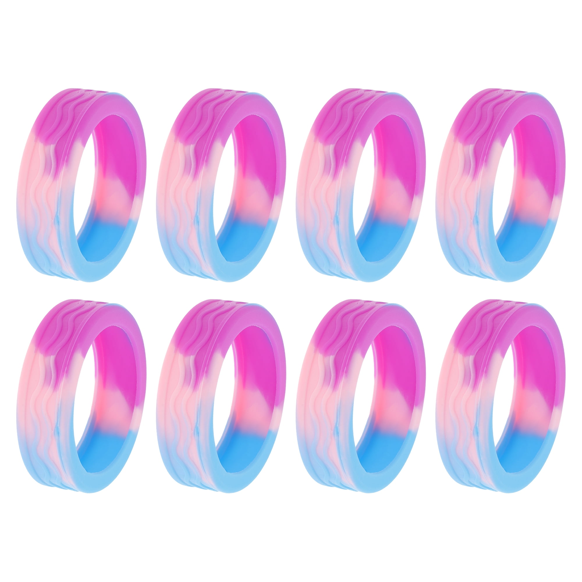 Unique Bargains 8pcs Luggage Wheel Covers Yellow Assorted Color Wave