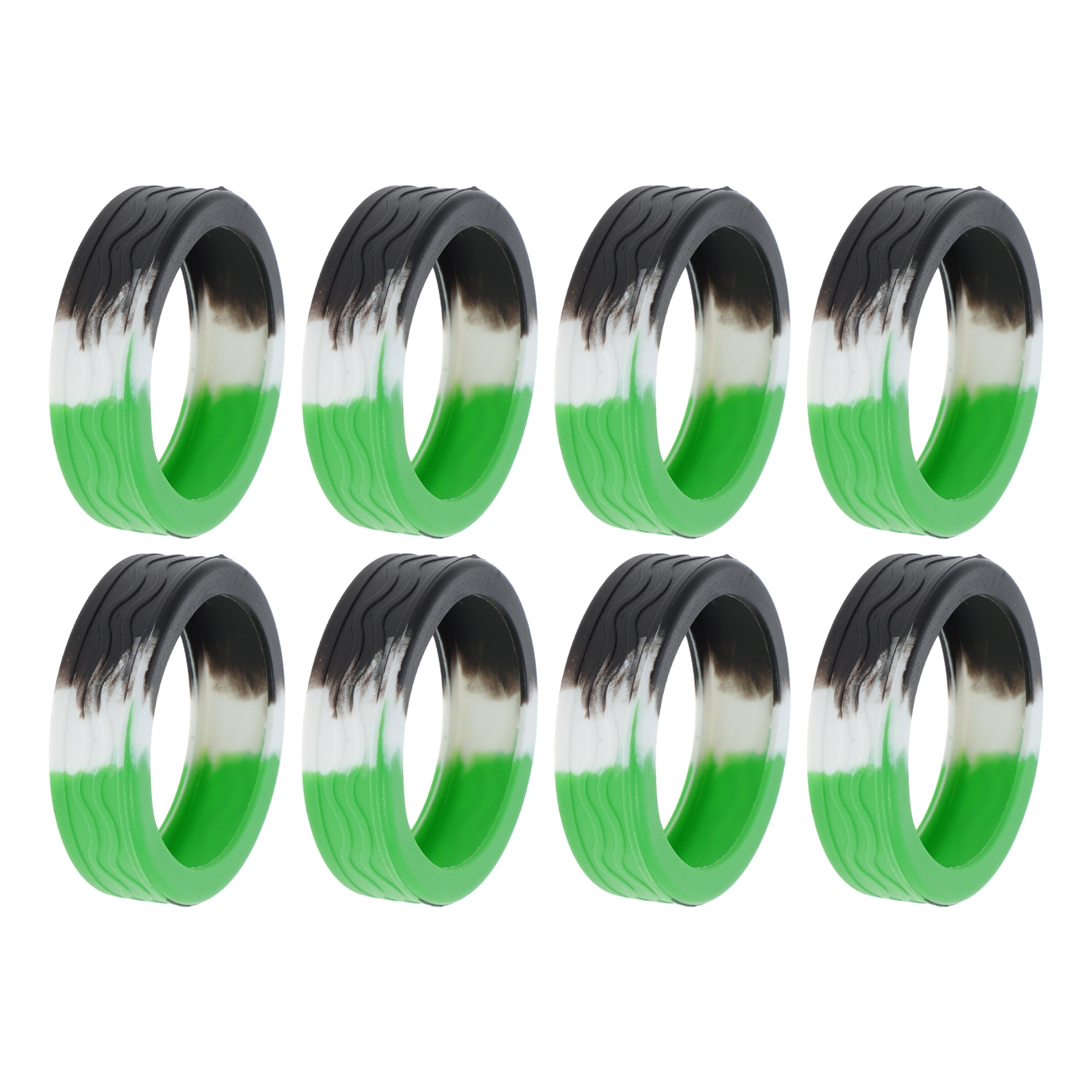 Unique Bargains 8pcs Luggage Wheel Covers Yellow Green, White, Black Wave
