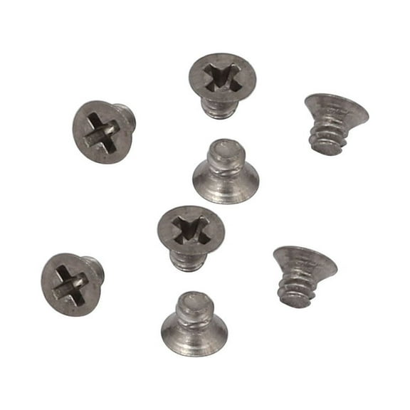 Unique Bargains 8pcs M1.6 Metric Thread 2mm Length Flat Head Drive Titanium Screw