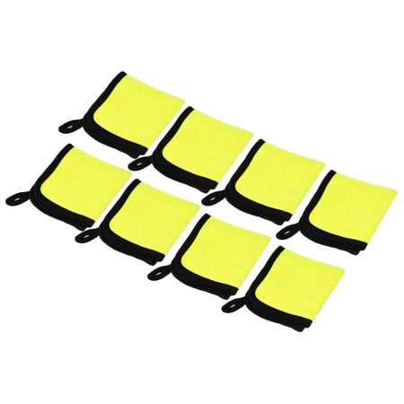 Unique Bargains 8pcs Microfibre Car Drying Towel 9.84"x9.84" Extra Large Car Cleaning Detailing Absorbent Gray Yellow