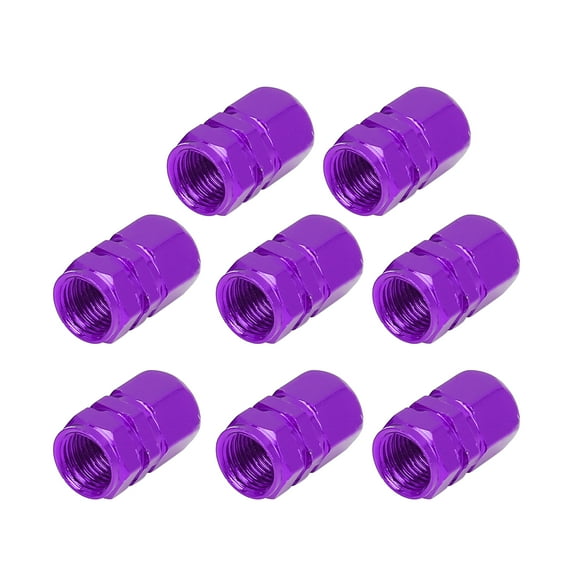 Unique Bargains 8pcs Purple Tire Stem Valve Caps Car Dustproof Hexagon Shape Aluminium Alloy Tire Cap