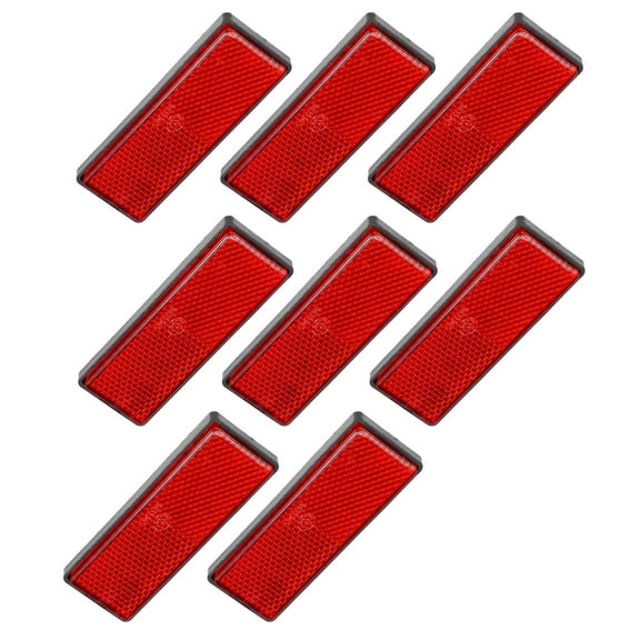 Unique Bargains 8pcs Rectangular Stick-on Safety Spoke Reflective Self Adhesive Reflector for Cars Trailer Motorcycle Bicycle 87mm Length Red