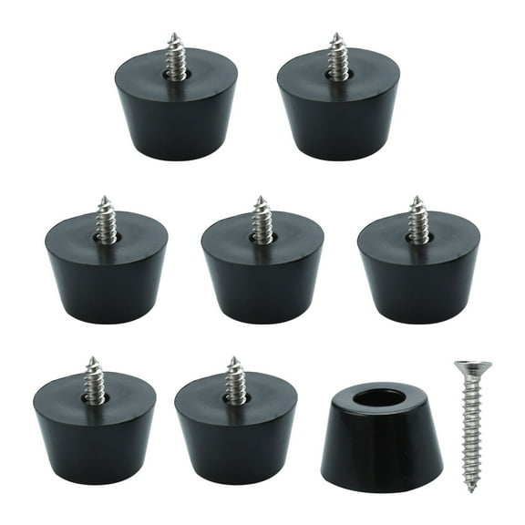 Unique Bargains 8pcs Rubber Feet Bumper Amplifier Laptop Leg Pad with Screws D24x20xH15mm