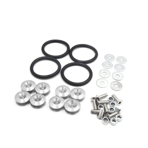 Unique Bargains 8pcs Silver Tone Car Quick Release Bumper Trunk Fender Hatch Lid Fastener Kit