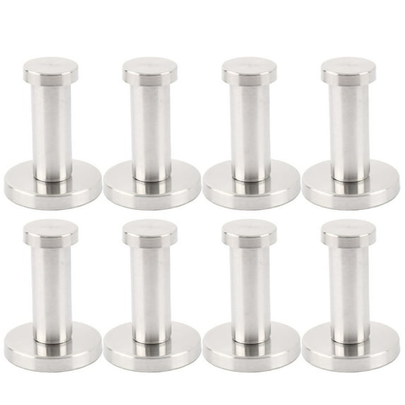 Unique Bargains 8pcs Stainless Steel Round Wall Mount Shower Robe Polishing Towel Coat Hooks