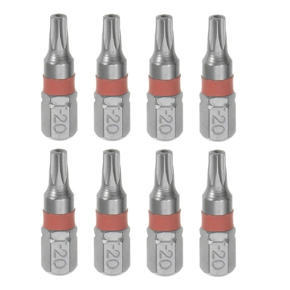 Unique Bargains 8pcs T20 Torx Hex Screwdriver Bit 1/4' Hex Shank 1' Length S2 Steel Magnetic Power Drill Bits