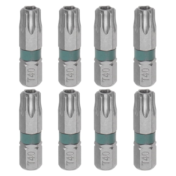 Unique Bargains 8pcs T40 Torx Hex Screwdriver Bit 1/4' Hex Shank 1' Length S2 Steel Magnetic Power Drill Bits