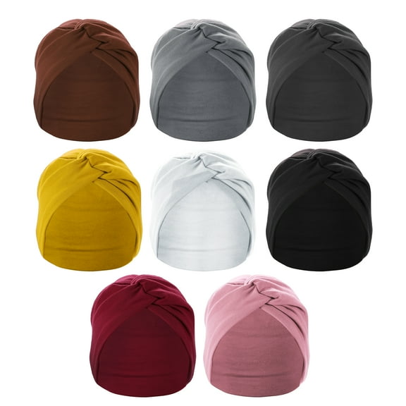 8pcs Yoga Elastic Headbands Knotted Head Wraps for Women Girl 6.89inch Wide Multicolor