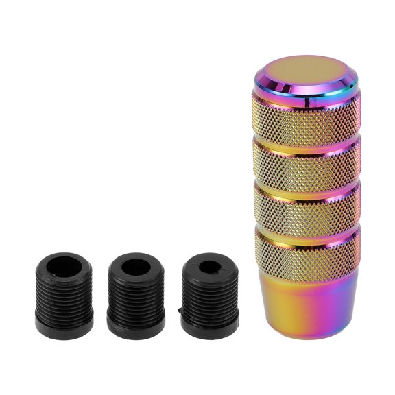 Unique Bargains 9.5cm Gear Shift Knob Aluminum Alloy Car for Automatic and Manual Vehicle W/ 3 Adapter Multicolor 1 Set